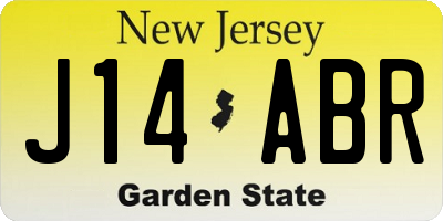 NJ license plate J14ABR