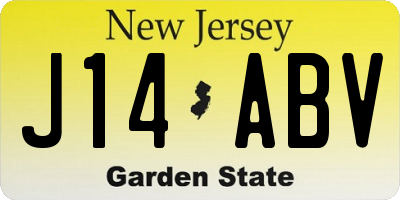 NJ license plate J14ABV