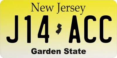 NJ license plate J14ACC