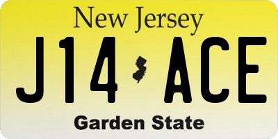 NJ license plate J14ACE