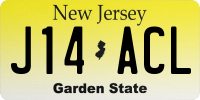 NJ license plate J14ACL