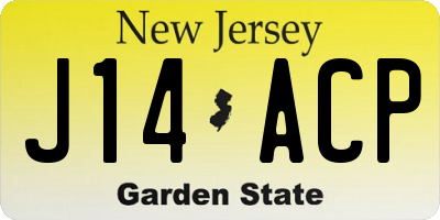 NJ license plate J14ACP
