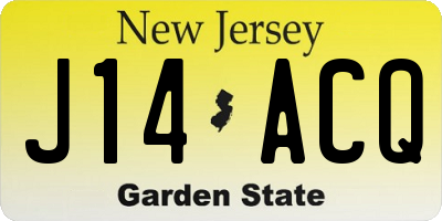 NJ license plate J14ACQ
