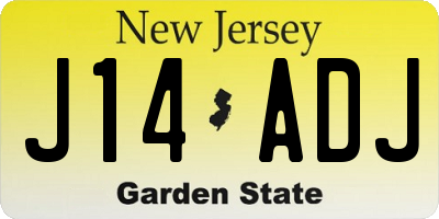 NJ license plate J14ADJ