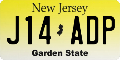 NJ license plate J14ADP
