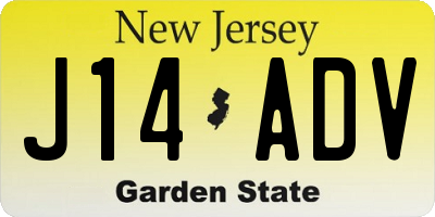 NJ license plate J14ADV