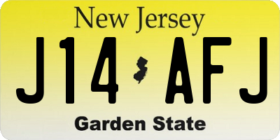 NJ license plate J14AFJ