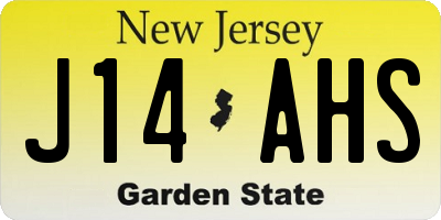 NJ license plate J14AHS