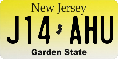 NJ license plate J14AHU