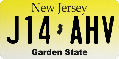 NJ license plate J14AHV