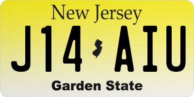 NJ license plate J14AIU