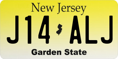 NJ license plate J14ALJ