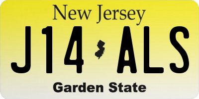 NJ license plate J14ALS