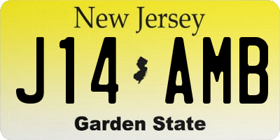 NJ license plate J14AMB