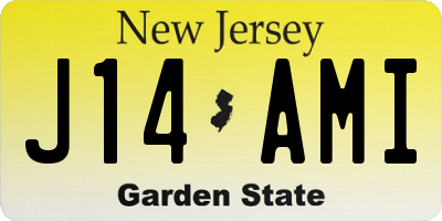 NJ license plate J14AMI