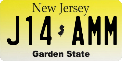 NJ license plate J14AMM
