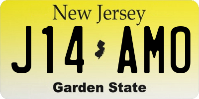 NJ license plate J14AMO