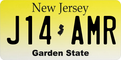 NJ license plate J14AMR