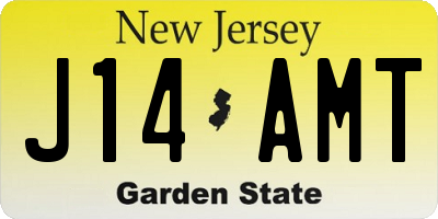 NJ license plate J14AMT