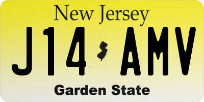 NJ license plate J14AMV