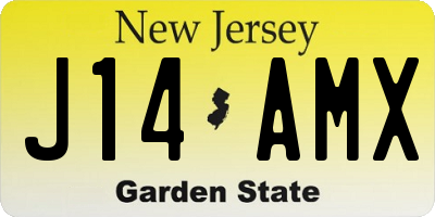 NJ license plate J14AMX