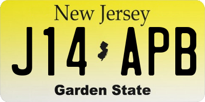 NJ license plate J14APB