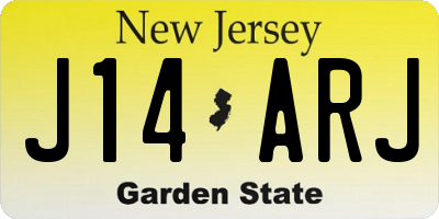 NJ license plate J14ARJ