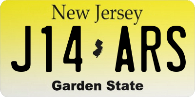 NJ license plate J14ARS