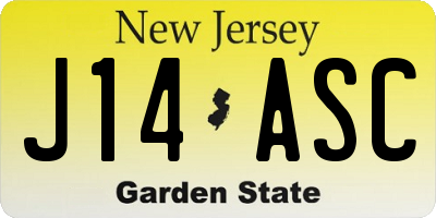 NJ license plate J14ASC