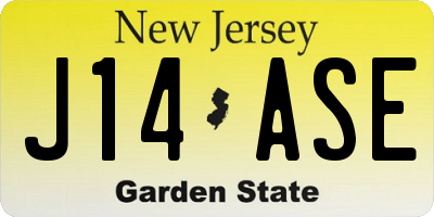 NJ license plate J14ASE