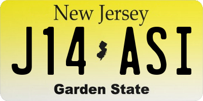 NJ license plate J14ASI