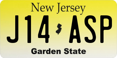NJ license plate J14ASP