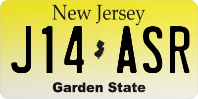 NJ license plate J14ASR