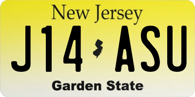 NJ license plate J14ASU
