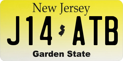 NJ license plate J14ATB