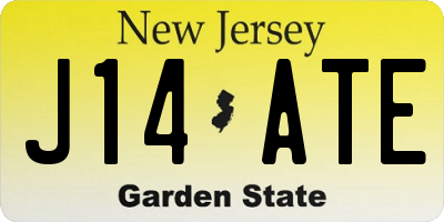 NJ license plate J14ATE