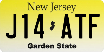NJ license plate J14ATF