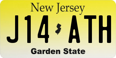 NJ license plate J14ATH