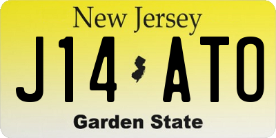 NJ license plate J14ATO