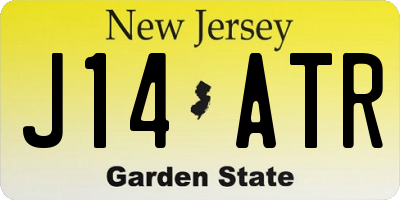 NJ license plate J14ATR