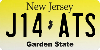 NJ license plate J14ATS