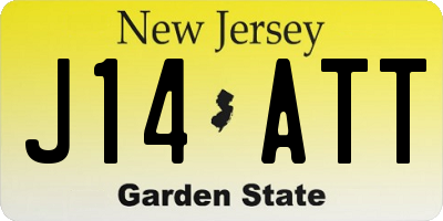 NJ license plate J14ATT