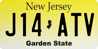 NJ license plate J14ATV