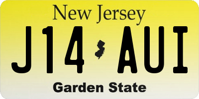 NJ license plate J14AUI