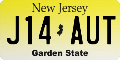 NJ license plate J14AUT