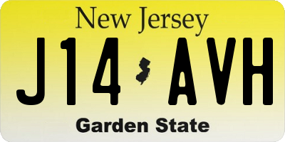 NJ license plate J14AVH