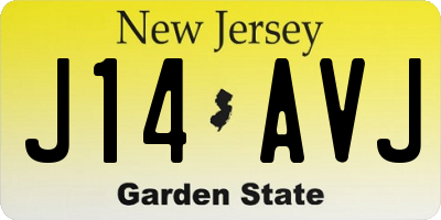NJ license plate J14AVJ