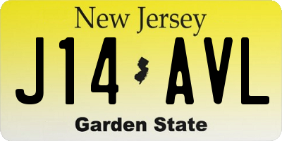 NJ license plate J14AVL
