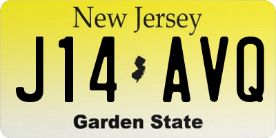 NJ license plate J14AVQ