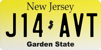 NJ license plate J14AVT